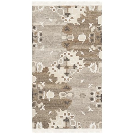Safavieh Natural Kilim Hand Woven Flat Weave Accent Rug- Grey - Multi- 2 x 3 ft. NKM318A-2